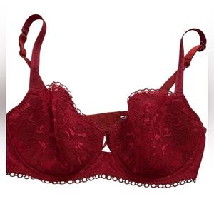 MAISON LEJABY UNDERWIRE RED BRA NEW Elegant Red Lace 32D